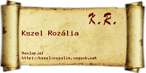 Kszel Rozália névjegykártya